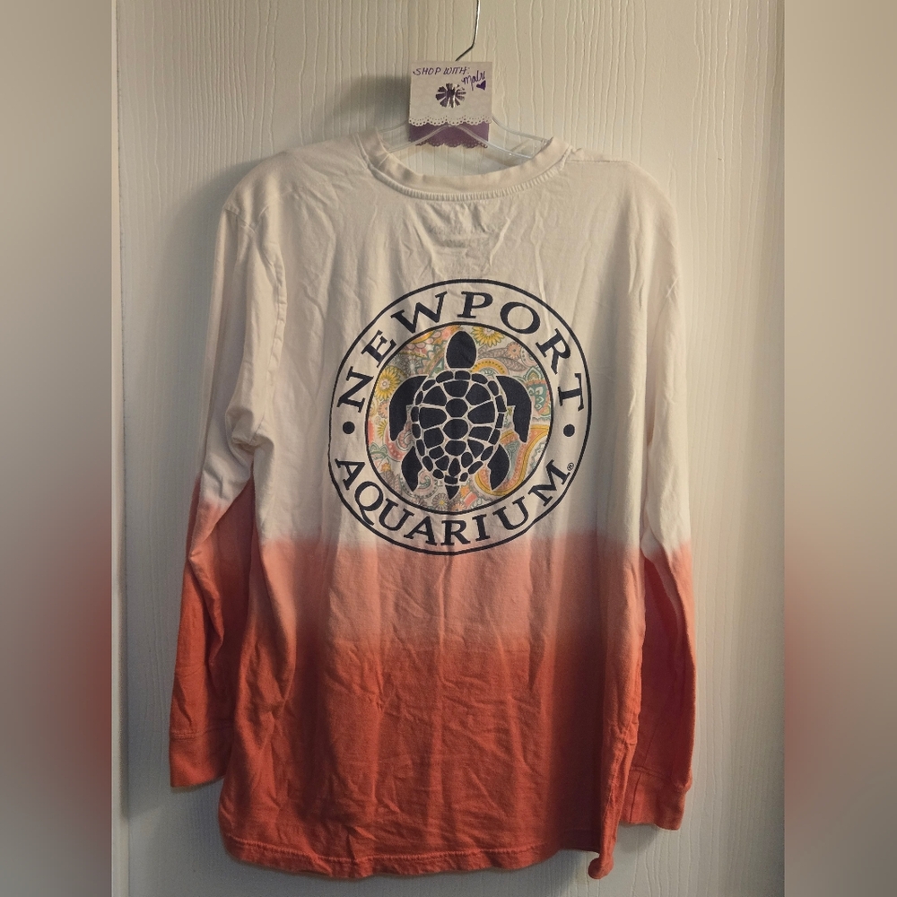 Newport Aquarium Pink Ombre Long Sleeve Tee Shirt
